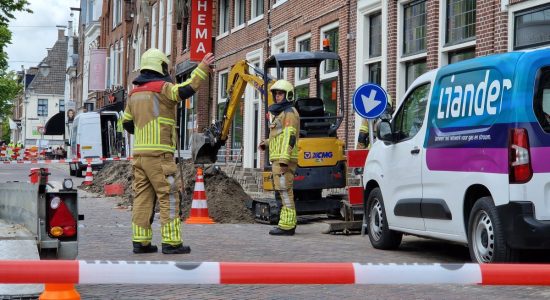 Gasleiding geraakt door graafwerkzaamheden in Sneek